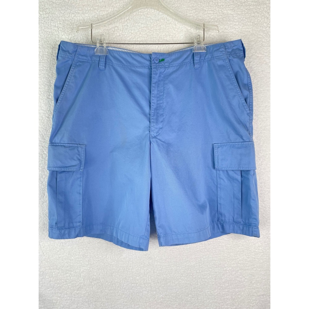 Tommy Hilfiger Mens Blue Cotton Cargo Shorts Size 40 Side Adjusters Utility